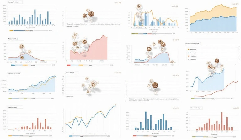 Adatanalízis grafikonok és sütik, a weboldal teljesítményének mérését szimbolizálva