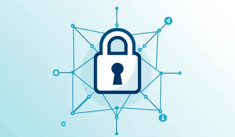 Digital security lock icon symbolizing data protection